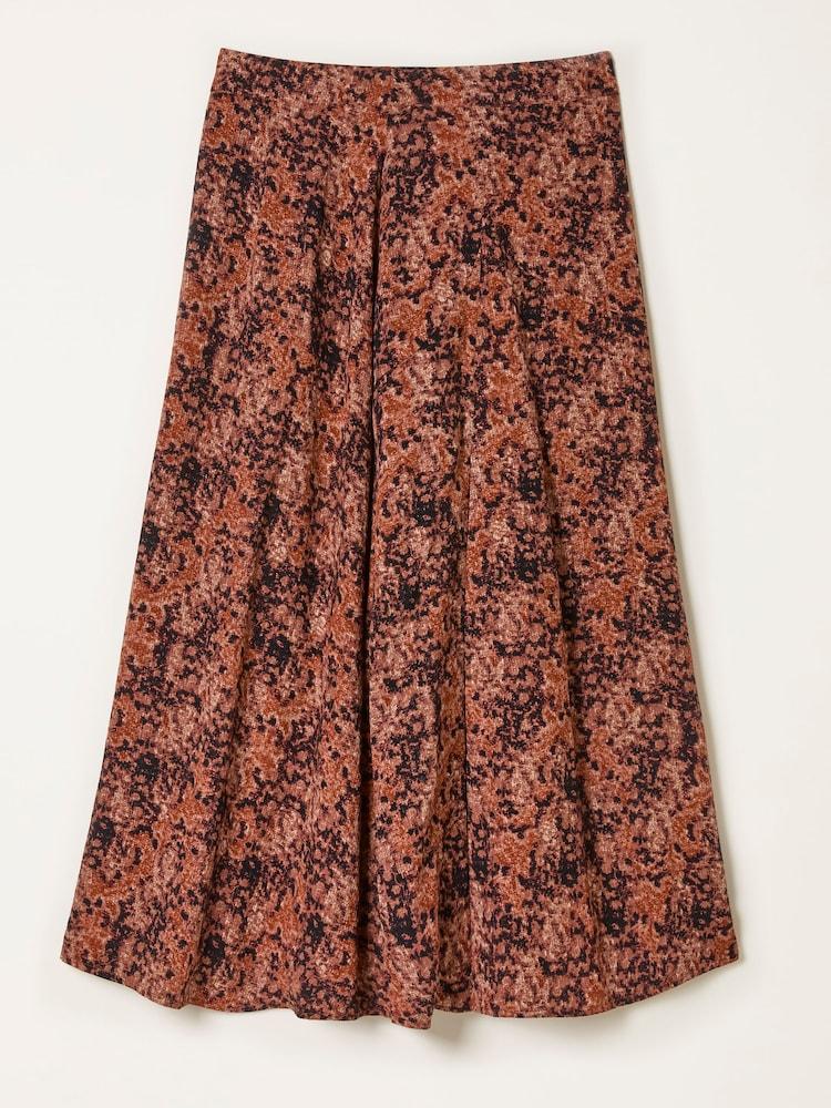 fat face Skye Dusky Purple Vintage Texture Midi Skirt