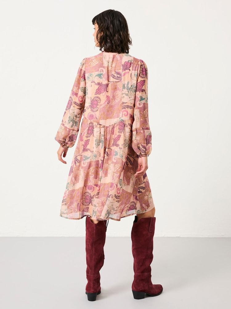 Fat Face Steph Rose Pink Patched Chintz Petite Dress