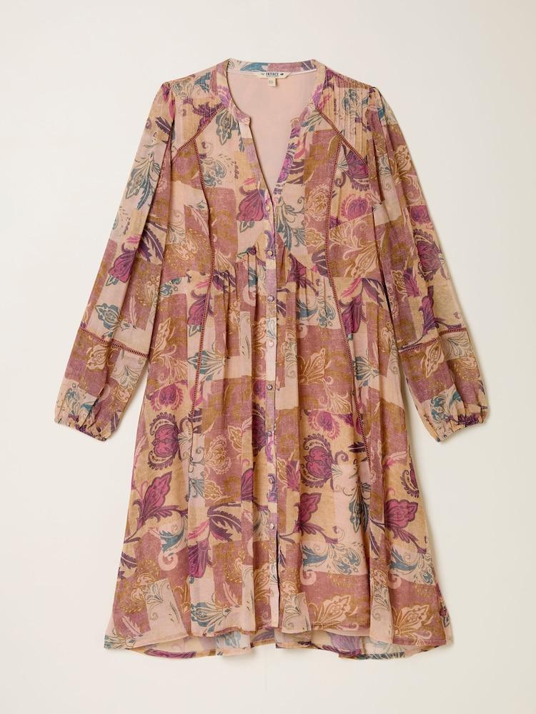 fat face Steph Rose Pink Patched Chintz Petite Dress