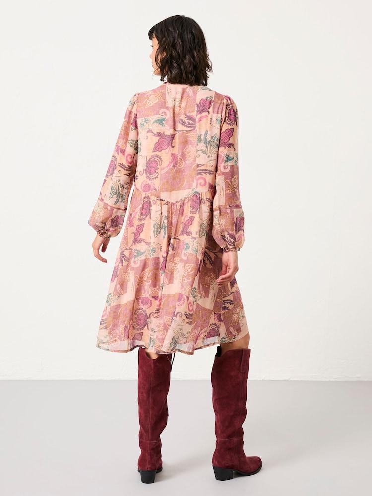 Fat Face Steph Rose Pink Patched Chintz Regular Dress