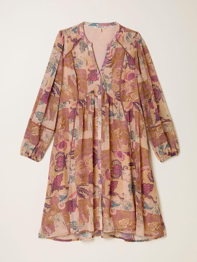 fat face Steph Rose Pink Patched Chintz Regular Dress