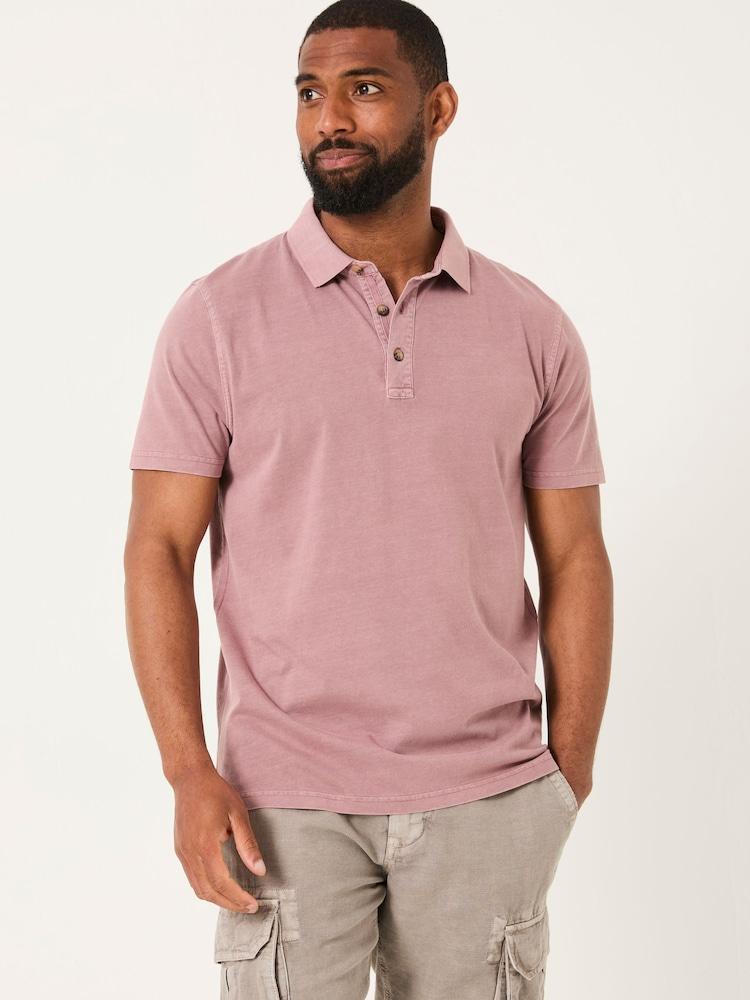 Fat Face Stoke Heather Purple Short Sleeve Polo Shirt