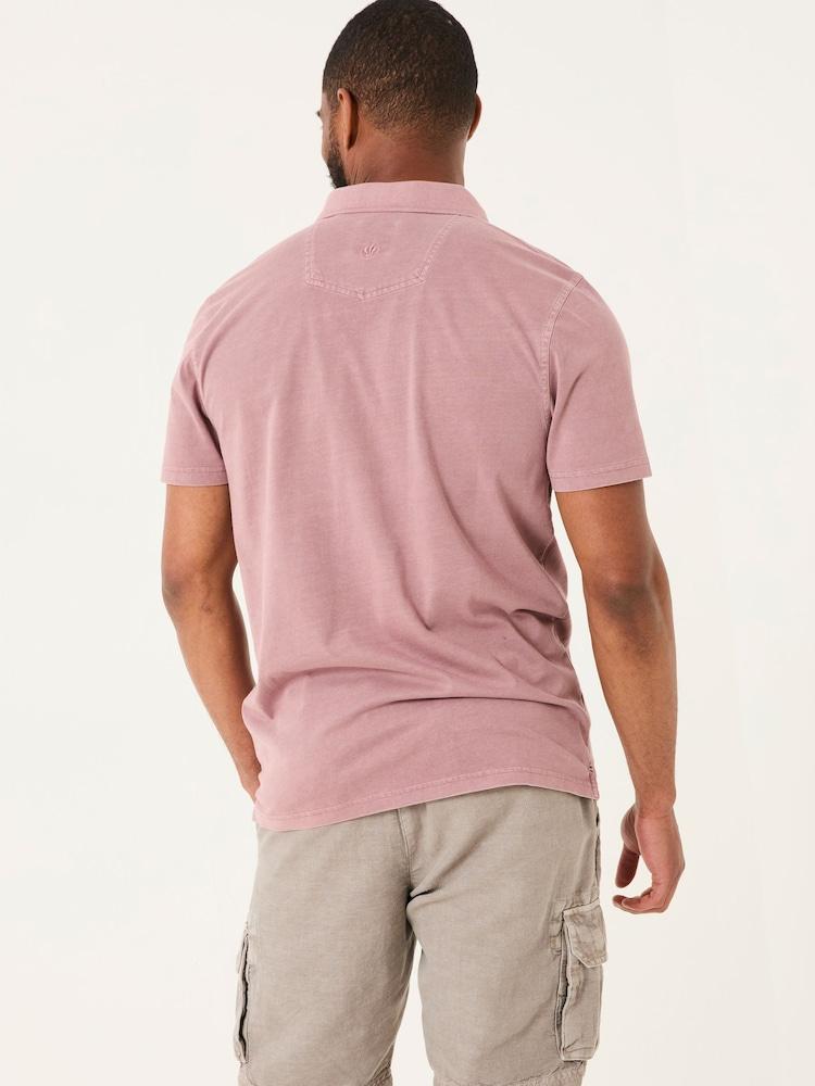 Fat Face Stoke Heather Purple Short Sleeve Polo Shirt