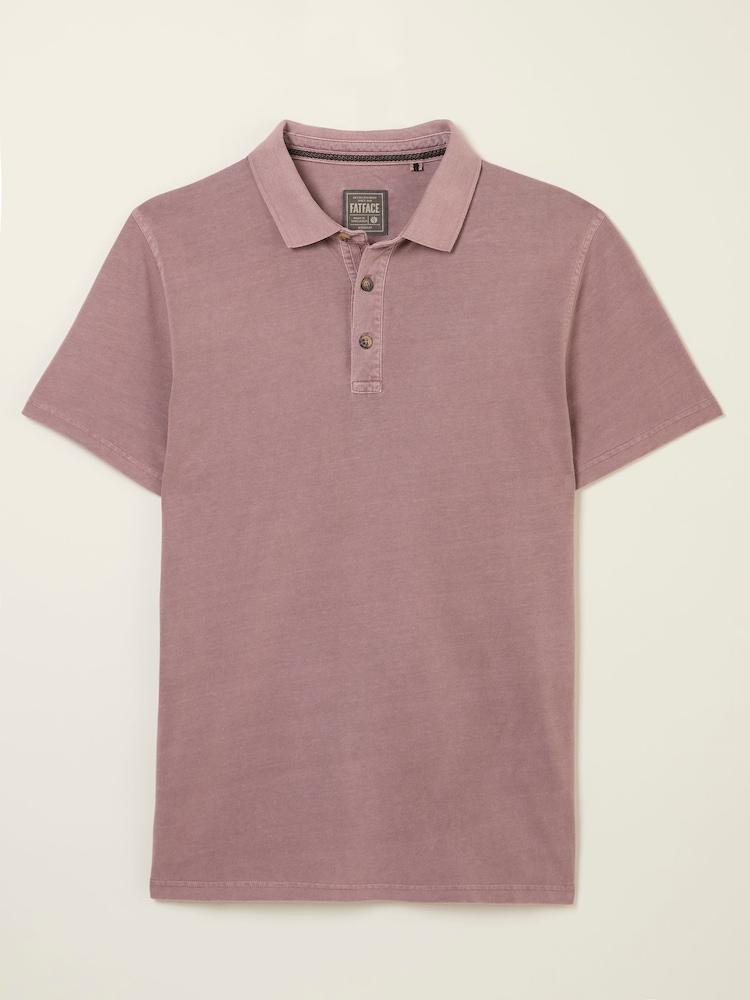 fat face Stoke Heather Purple Short Sleeve Polo Shirt
