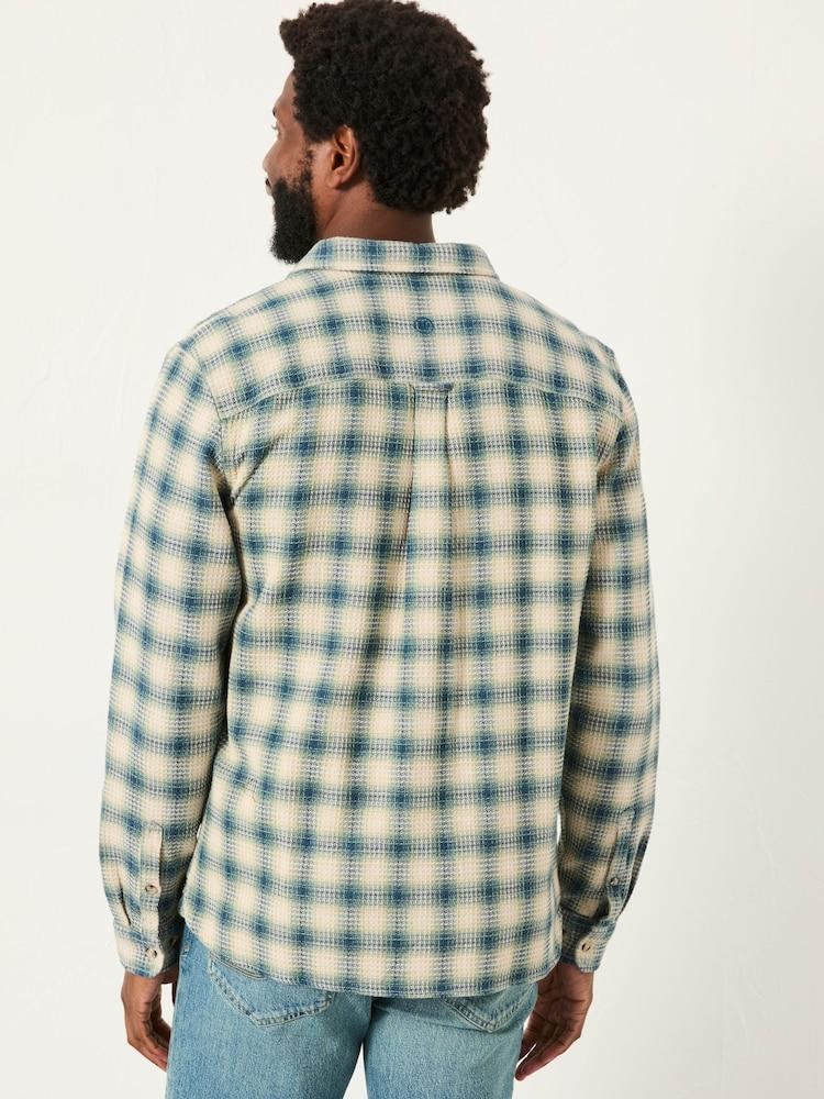 Fat Face Tanton Natural Long Sleeve Textured Check Shirt