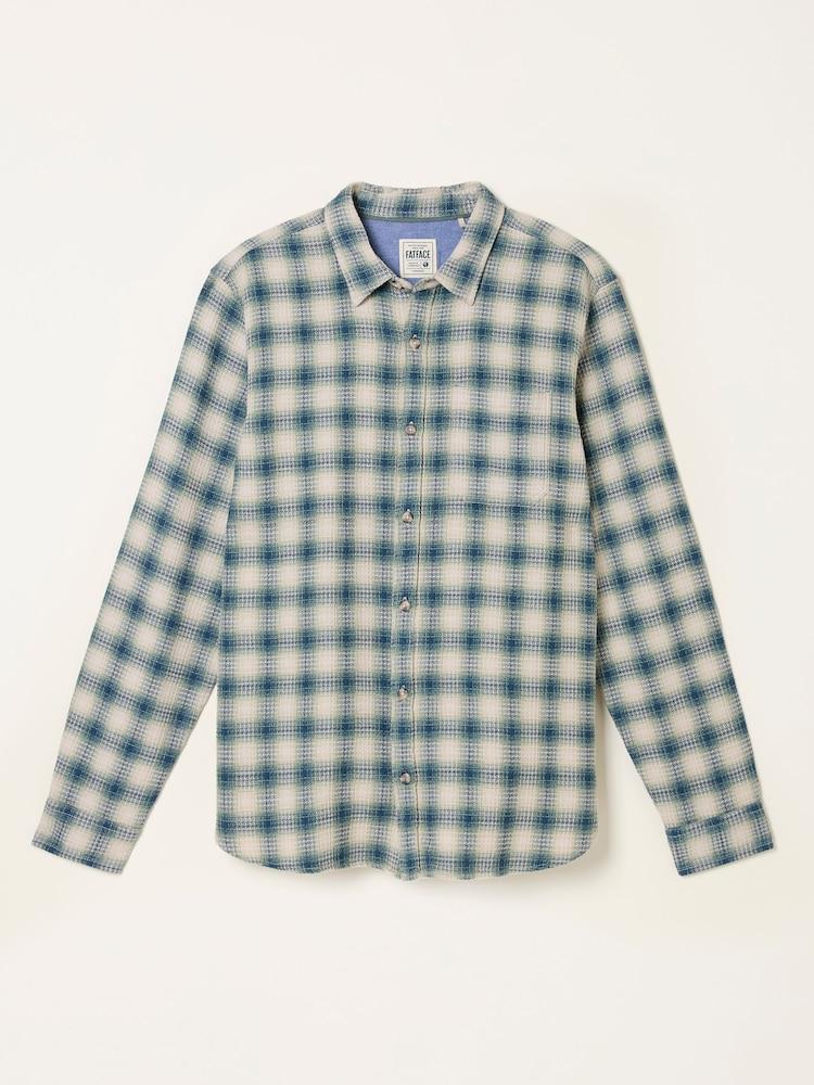 fat face Tanton Natural Long Sleeve Textured Check Shirt