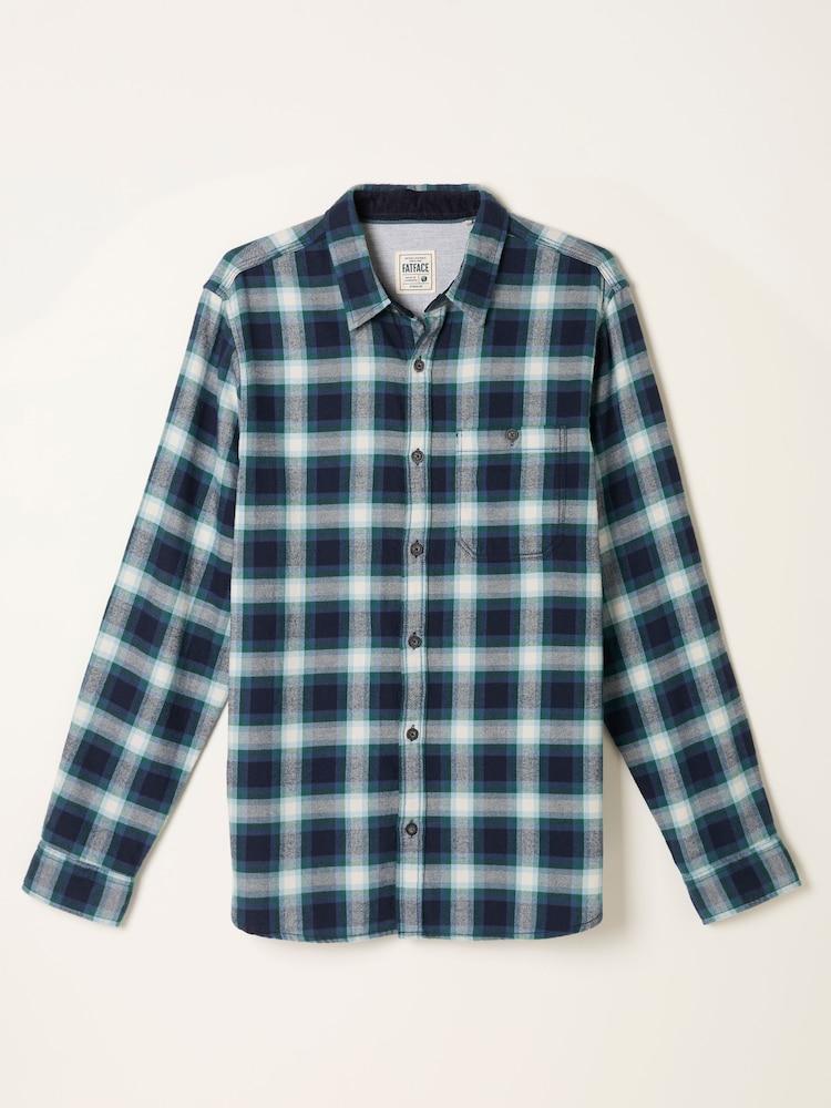fat face Thirn Emerald Green Long Sleeve Check Shirt