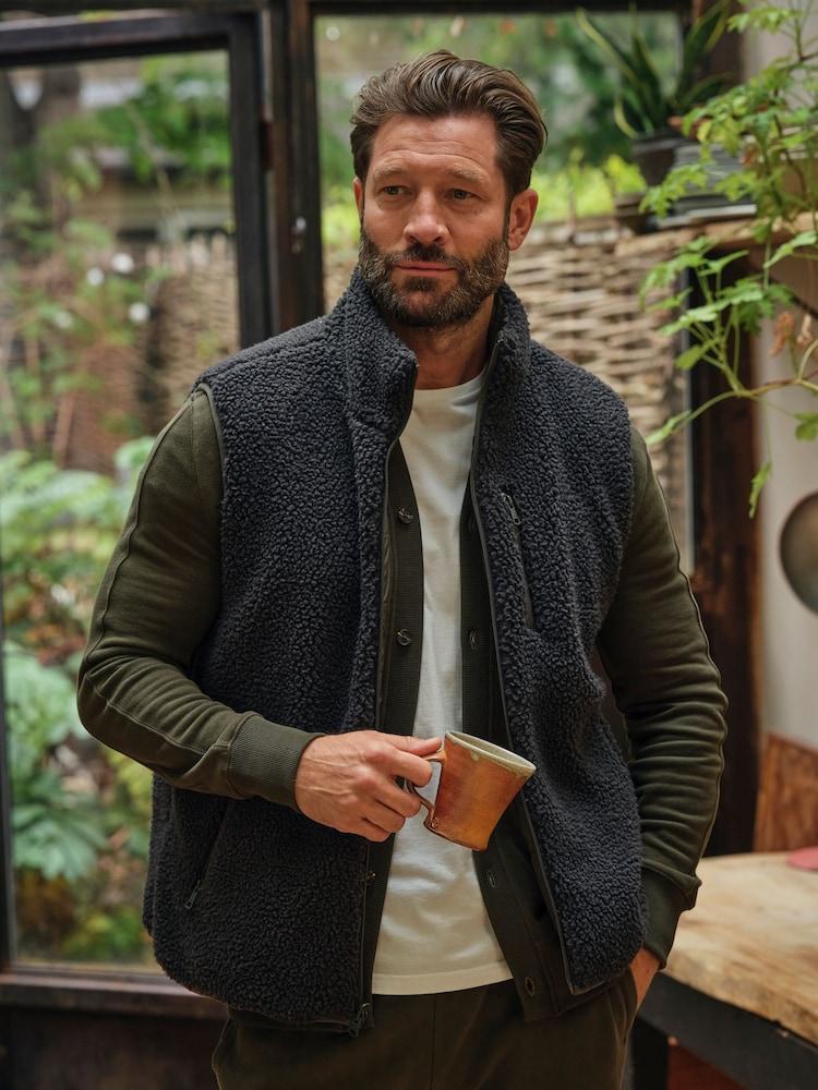 Fat Face Tromso Khaki Green 2 In 1 Reversible Gilet