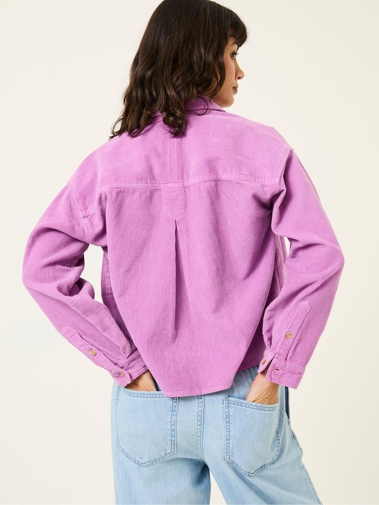 Fat Face Vivienne Heather Purple 100% Cotton Cord Shirt