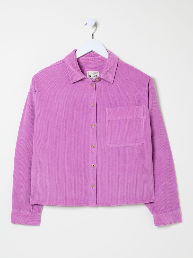 fat face Vivienne Heather Purple 100% Cotton Cord Shirt