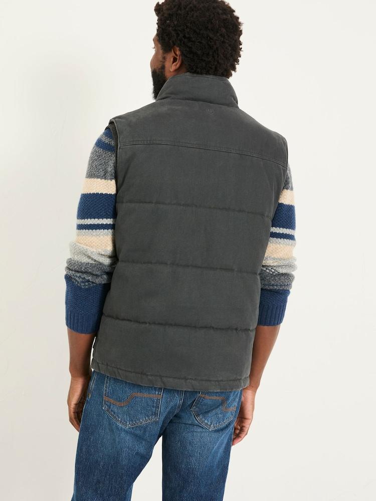 Fat Face Warton Charcoal Grey Two Pocket Funnel Gilet