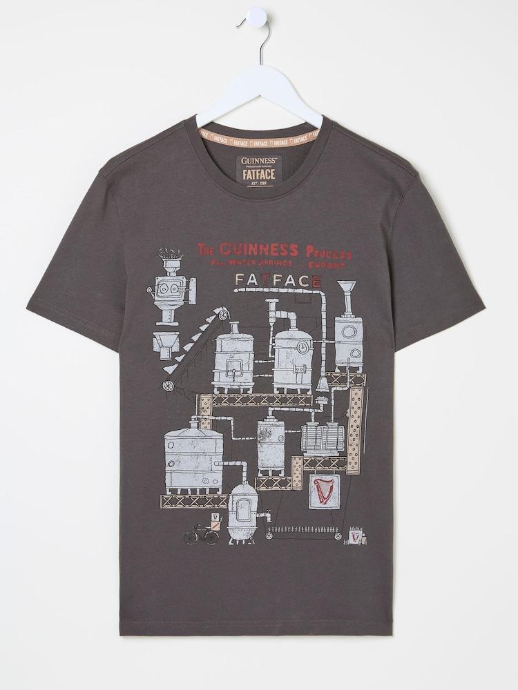 fat face Washed Black Guinness Process 100% Cotton T-Shirt