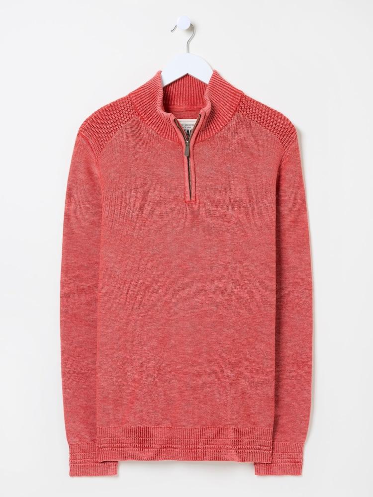 fat face Washed Red Berwick Laundered Half Neck Jumper