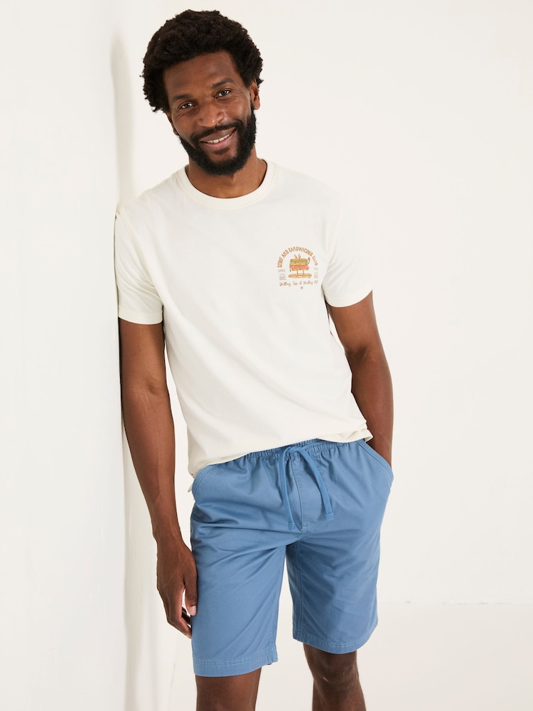 Fat Face White Sandwiches 100% Cotton Short Sleeve Graphic T-Shirt