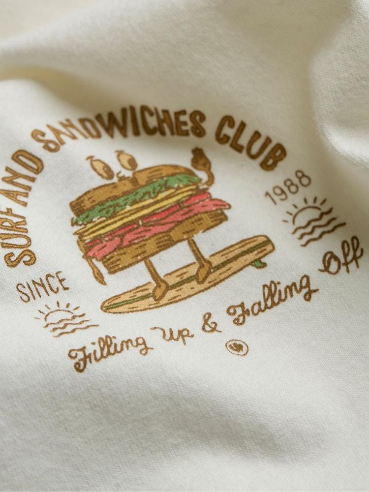 fat face White Sandwiches 100% Cotton Short Sleeve Graphic T-Shirt