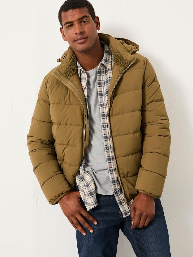 Fat Face Winkworth Olive Green Hooded Puffer Jacket