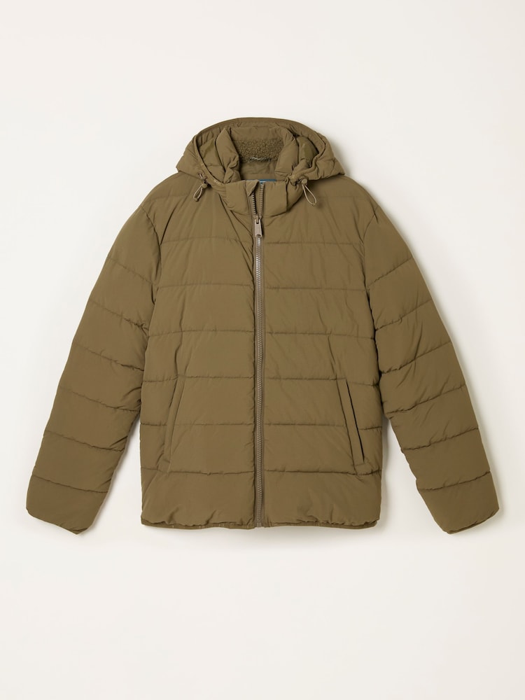 fat face Winkworth Olive Green Hooded Puffer Jacket