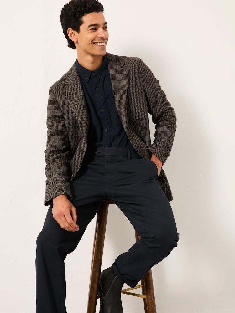 Fat Face Witley Brown Wool Mix Houndstooth Check Blazer