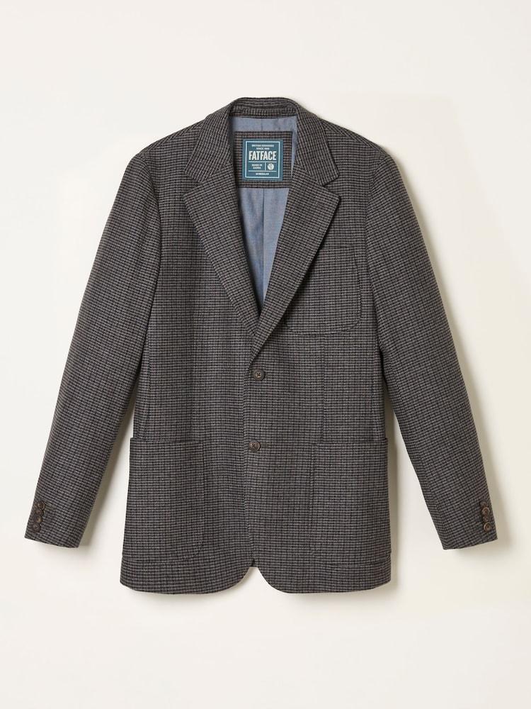 fat face Witley Brown Wool Mix Houndstooth Check Blazer