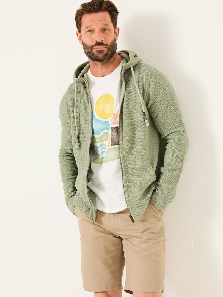 Fat Face Woolacombe Sage Green Woolacombe Zip Through