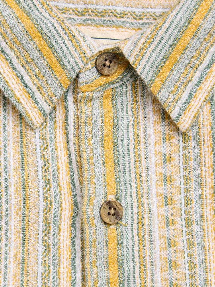 fat face Yellow Stripe Short Sleeve Holt Stripe Shirt