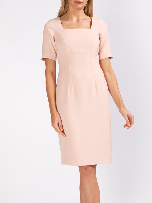 Favourbrook Araminta Short Sleeve Dress Tearose Milano Heavy Crepe