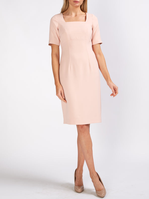 favourbrook Araminta Short Sleeve Dress Tearose Milano Heavy Crepe