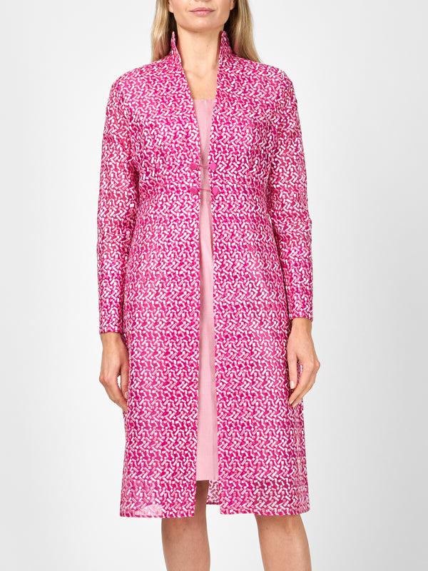 Favourbrook Belgravia Coat Bright Pink Nene Silk Organza