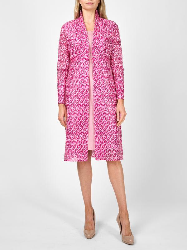 favourbrook Belgravia Coat Bright Pink Nene Silk Organza