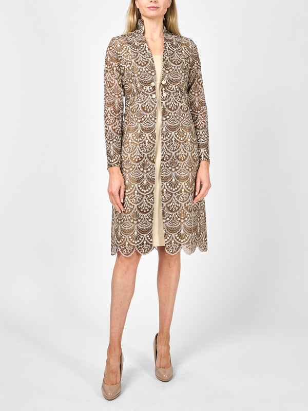 favourbrook Belgravia Coat Chestnut Dafydd Silk Organza