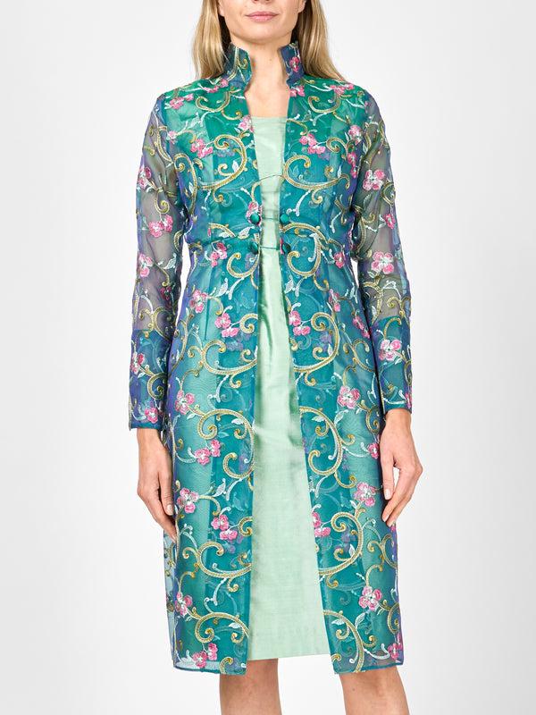 Favourbrook Belgravia Coat Jade Windsor Silk Organza
