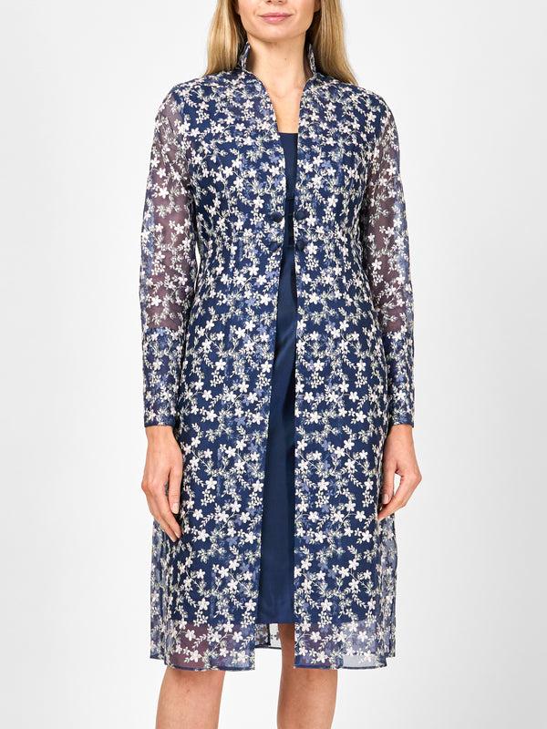 Favourbrook Belgravia Coat Navy Finborough Silk Organza