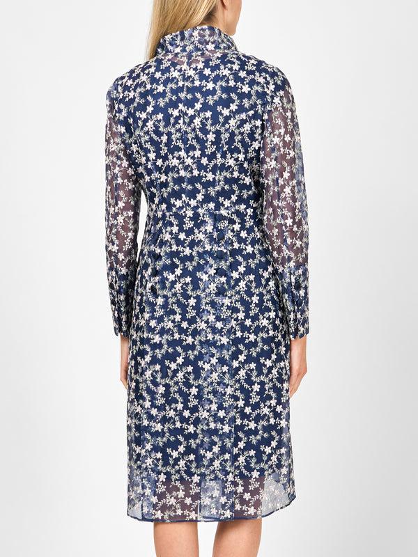 Favourbrook Belgravia Coat Navy Finborough Silk Organza