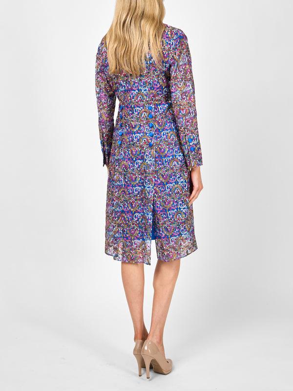 Favourbrook Belgravia Coat Sapphire Helsinki Silk Organza