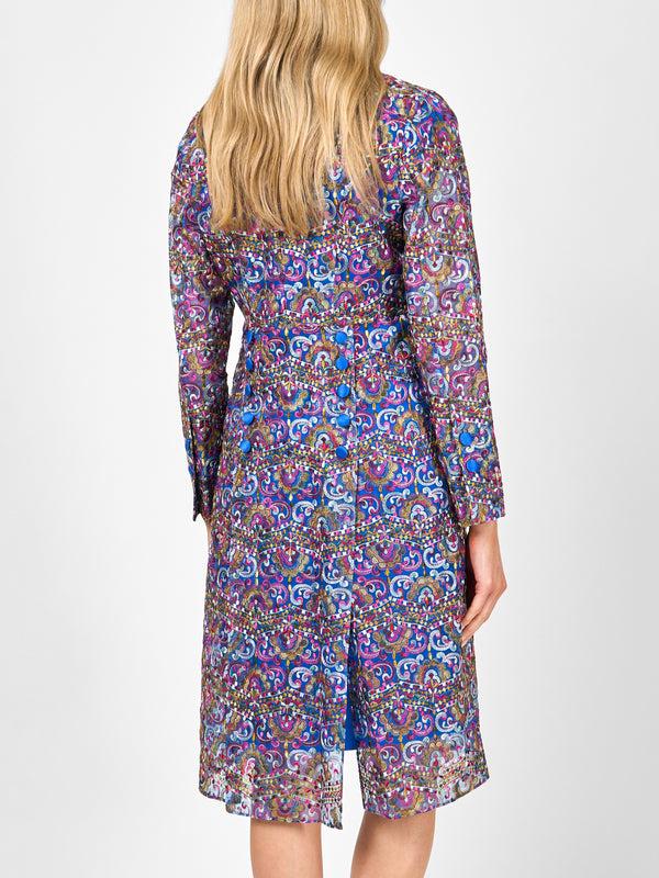 Favourbrook Belgravia Coat Sapphire Helsinki Silk Organza