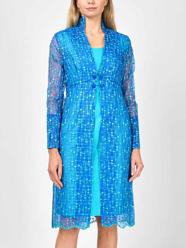 Favourbrook Belgravia Coat Sapphire Vanbrugh Silk Organza