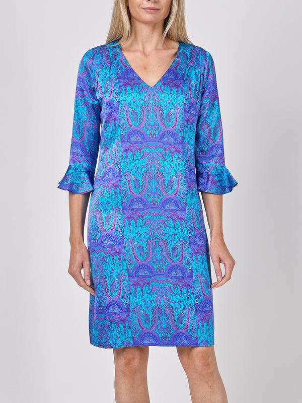 Favourbrook Bella Dress Cobalt Azure Parmee Silk Satin