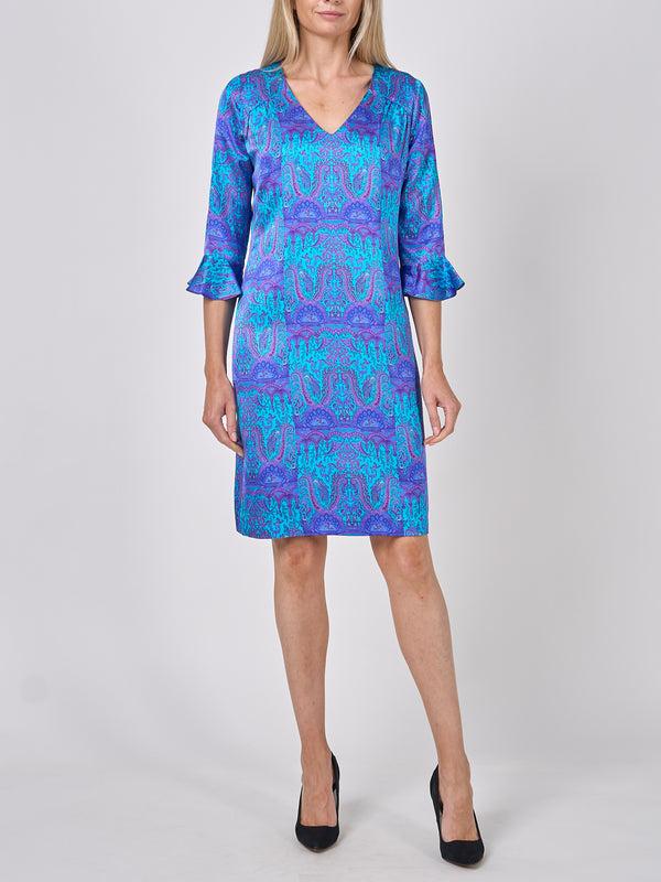 favourbrook Bella Dress Cobalt Azure Parmee Silk Satin