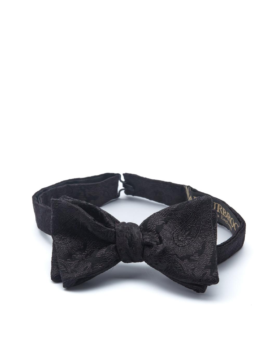 Favourbrook Black Albert Silk Pleated Cummerbund & Bow Tie Set