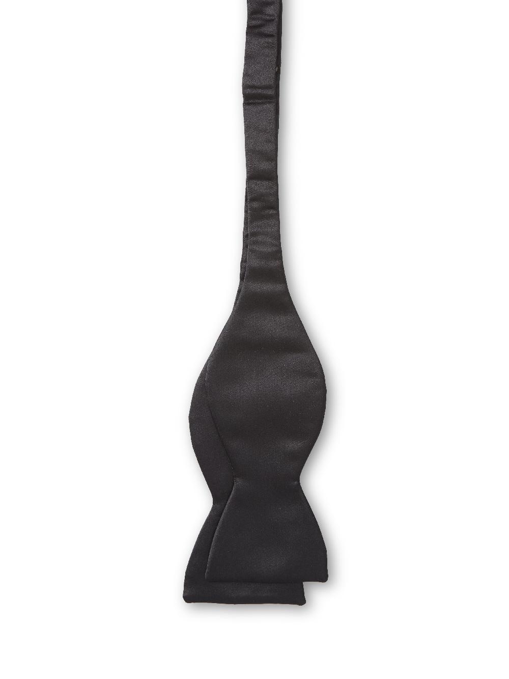 Favourbrook Black Duchesse Satin Silk Large Party Bow Tie