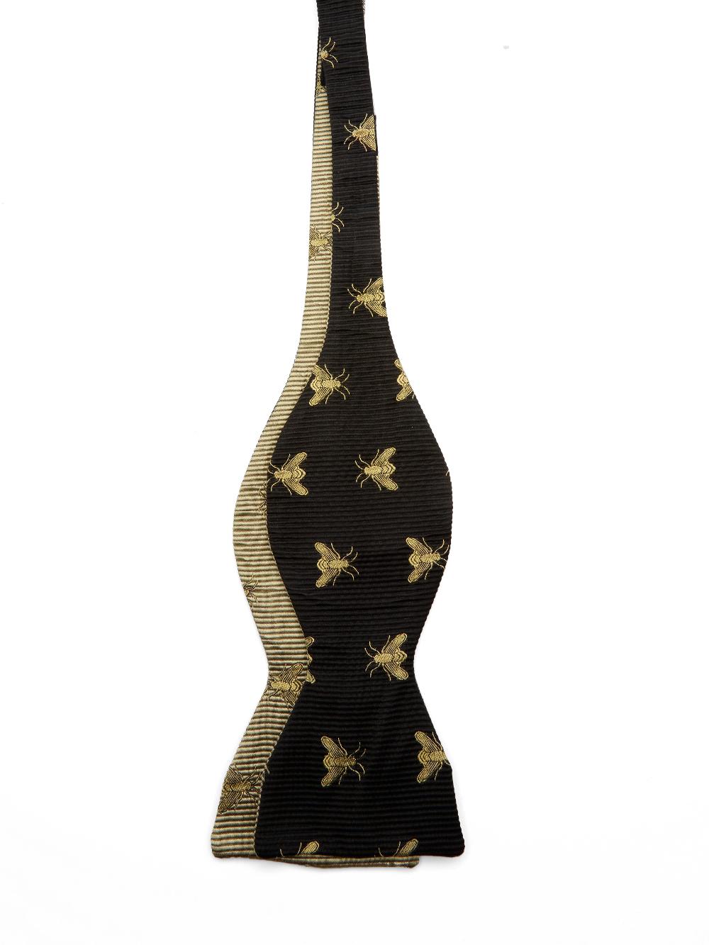 Favourbrook Black Gold Bees With Gold Bees Contrast Large Party Bow Tie