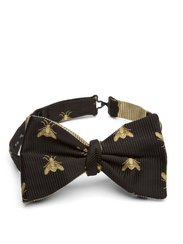 favourbrook Black Gold Bees with Gold Bees Contrast Large Party Bow Tie