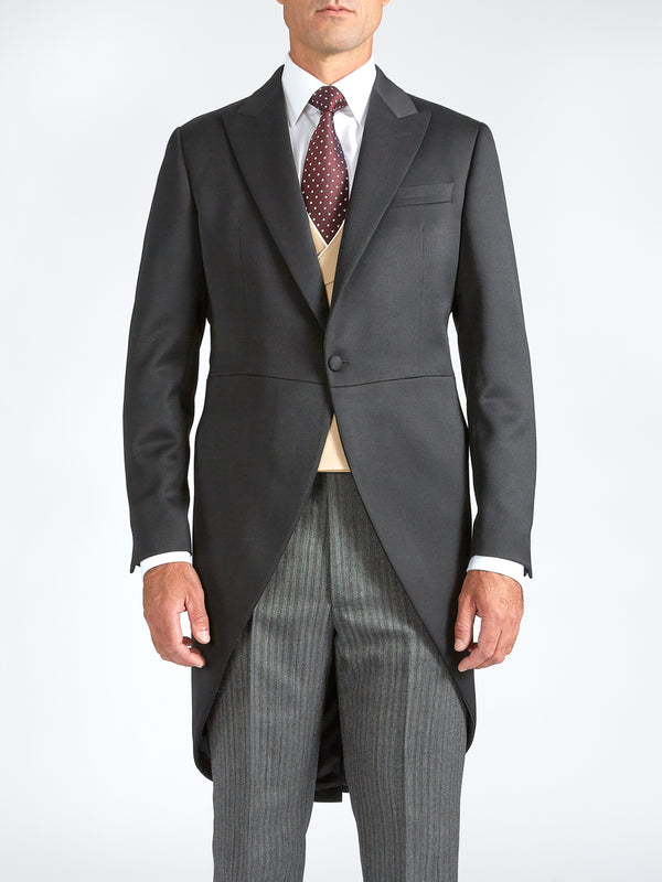 Favourbrook Black Hampton Barathea Wool Morning Coat