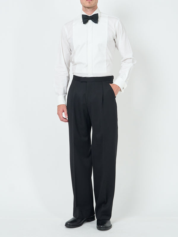 Favourbrook Black Hampton Tommy Wide-Leg Dress Trouser