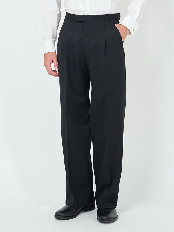 favourbrook Black Hampton Tommy Wide-Leg Dress Trouser