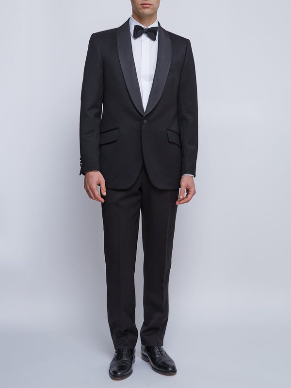 favourbrook Black Hampton Wool Shawl Lapel Dinner Jacket