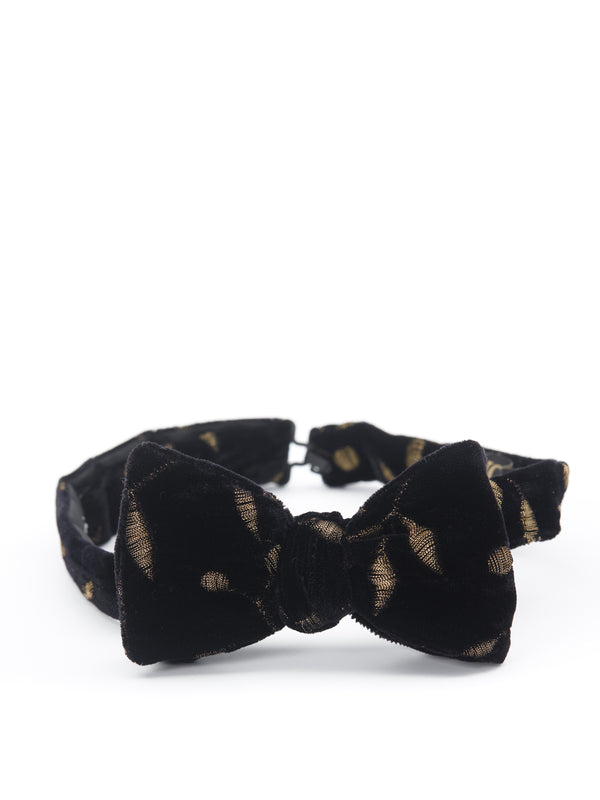 favourbrook Black Lurex Berries Silk/Rayon Large Party Bow Tie