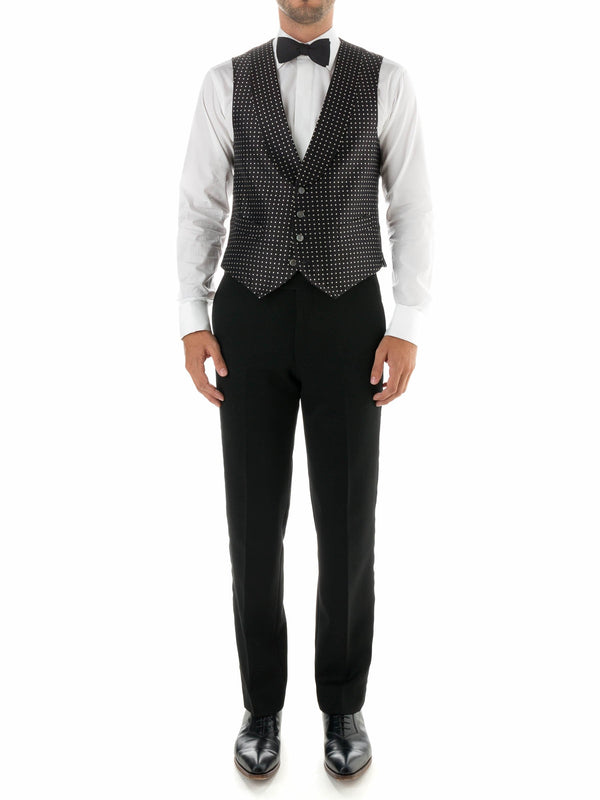 Favourbrook Black Pickwick Silk Single Breasted Waistcoat