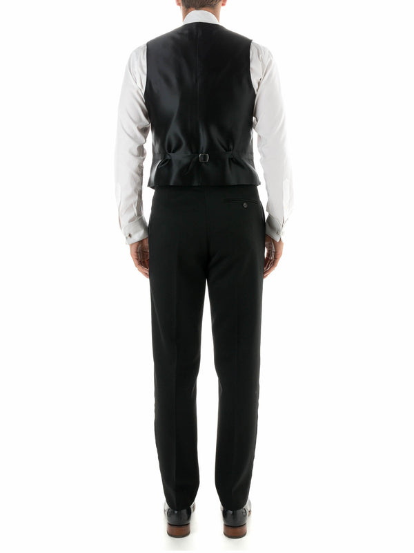 Favourbrook Black Pickwick Silk Single Breasted Waistcoat
