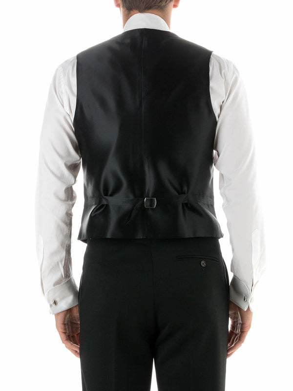 Favourbrook Black Pickwick Silk Single Breasted Waistcoat